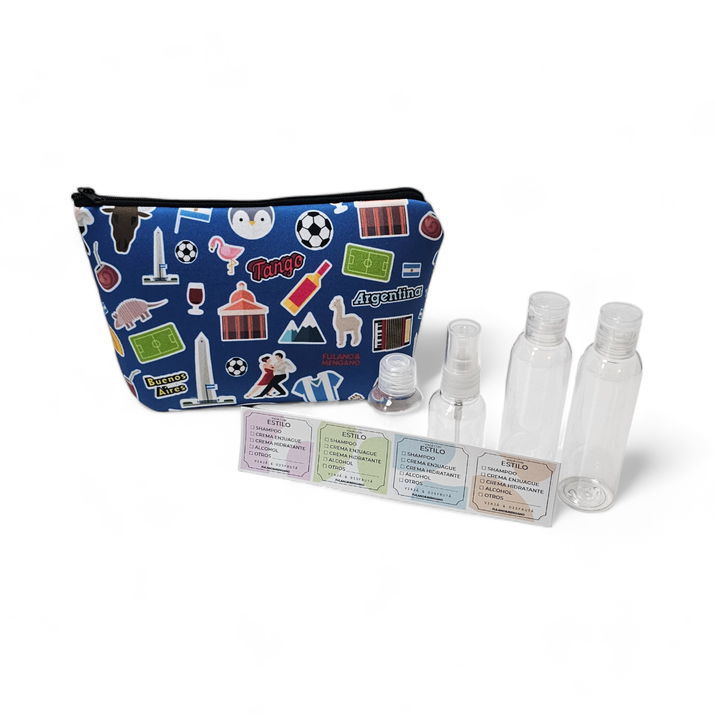 5% OFF - NECESER SIMIL NEOPREN + STICKERS + ATOMIZADOR + FRASCO CH + 2 FRASCOS GRANDES - PEGATINAS 